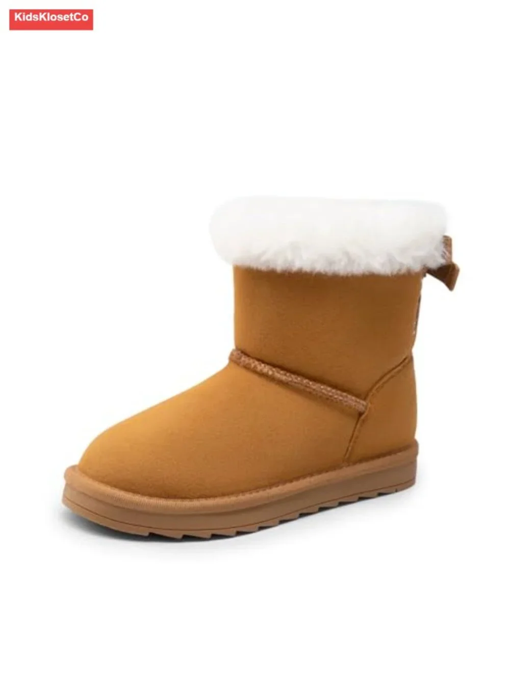 Girls Winter Snow Boots Faux Fur Ankle Boots with Bows